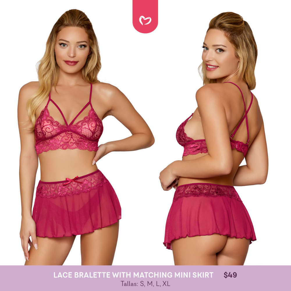 Lace Bralette w/ Matching Mini Skirt