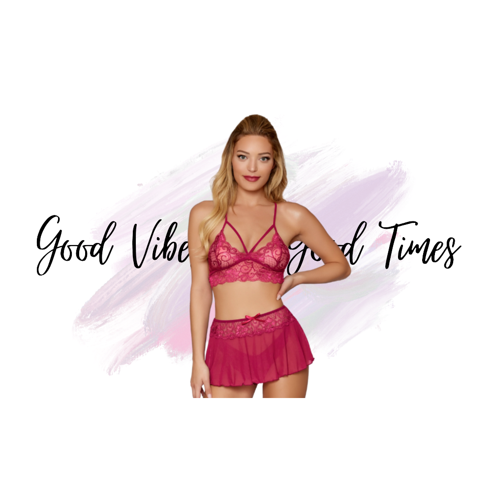 Lace Bralette w/ Matching Mini Skirt