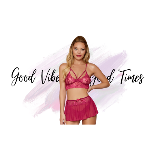 Lace Bralette w/ Matching Mini Skirt