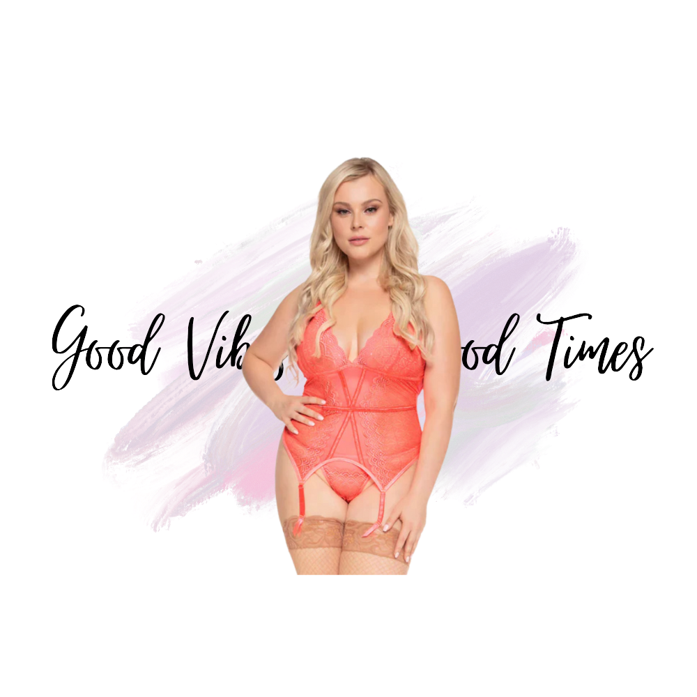 Mesh & Lace Garter Bustier Set