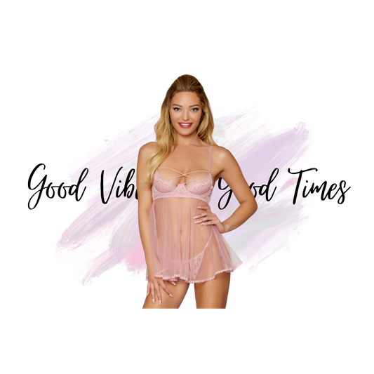 Peekaboo Lace & Mesh Babydoll Set
